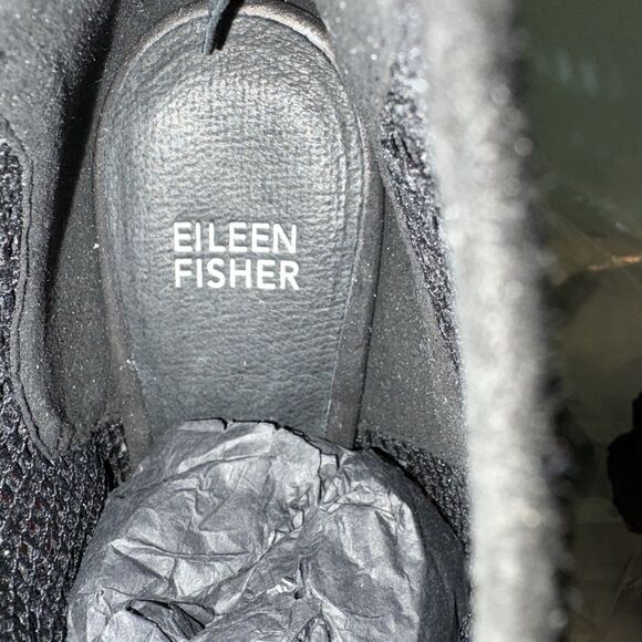 Ankle Bootie 7.5 Black Peep Toe Eileen Fisher Luxury Classic Mob Wives - Picture 8 of 9